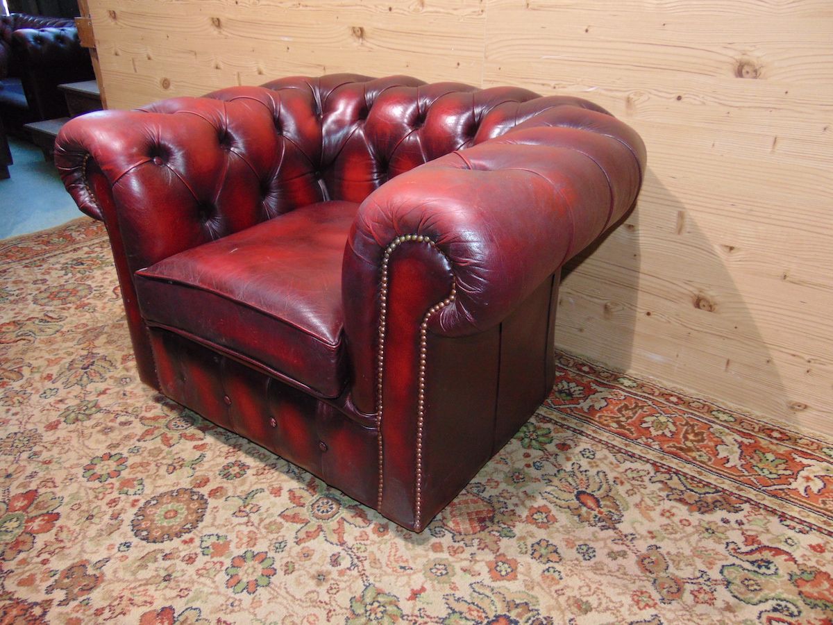 Burgundy Chesterfield armchair 1819....jpg