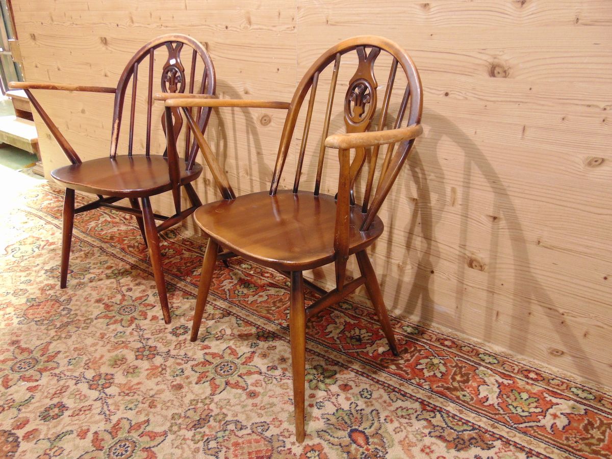 Ercol chairs with armrests 1850...jpg