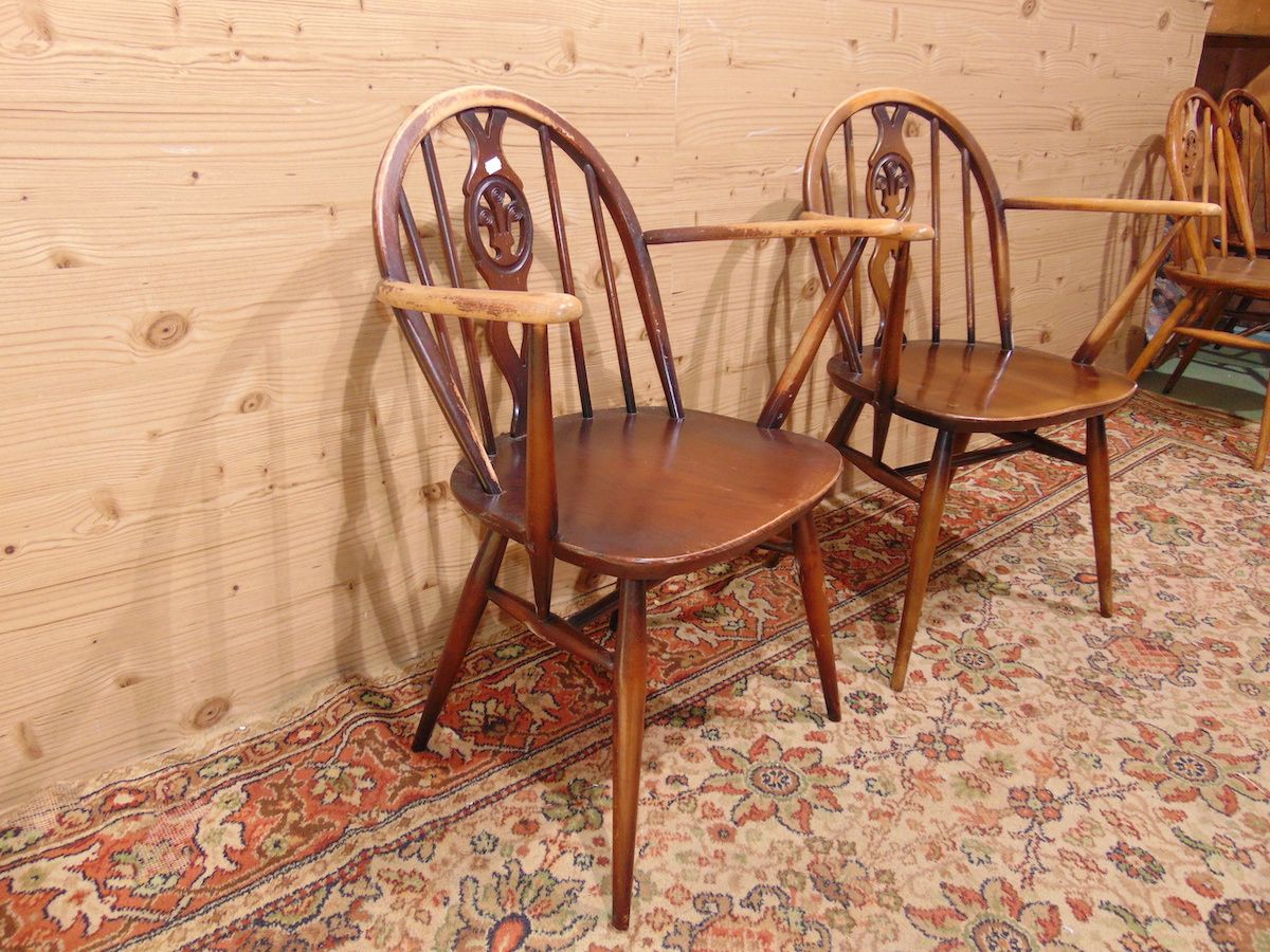 Ercol chairs with armrests 1850....jpg