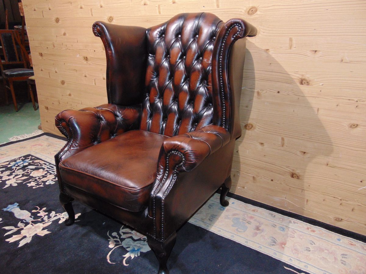 Brown Chesterfield armchair 2151....jpg