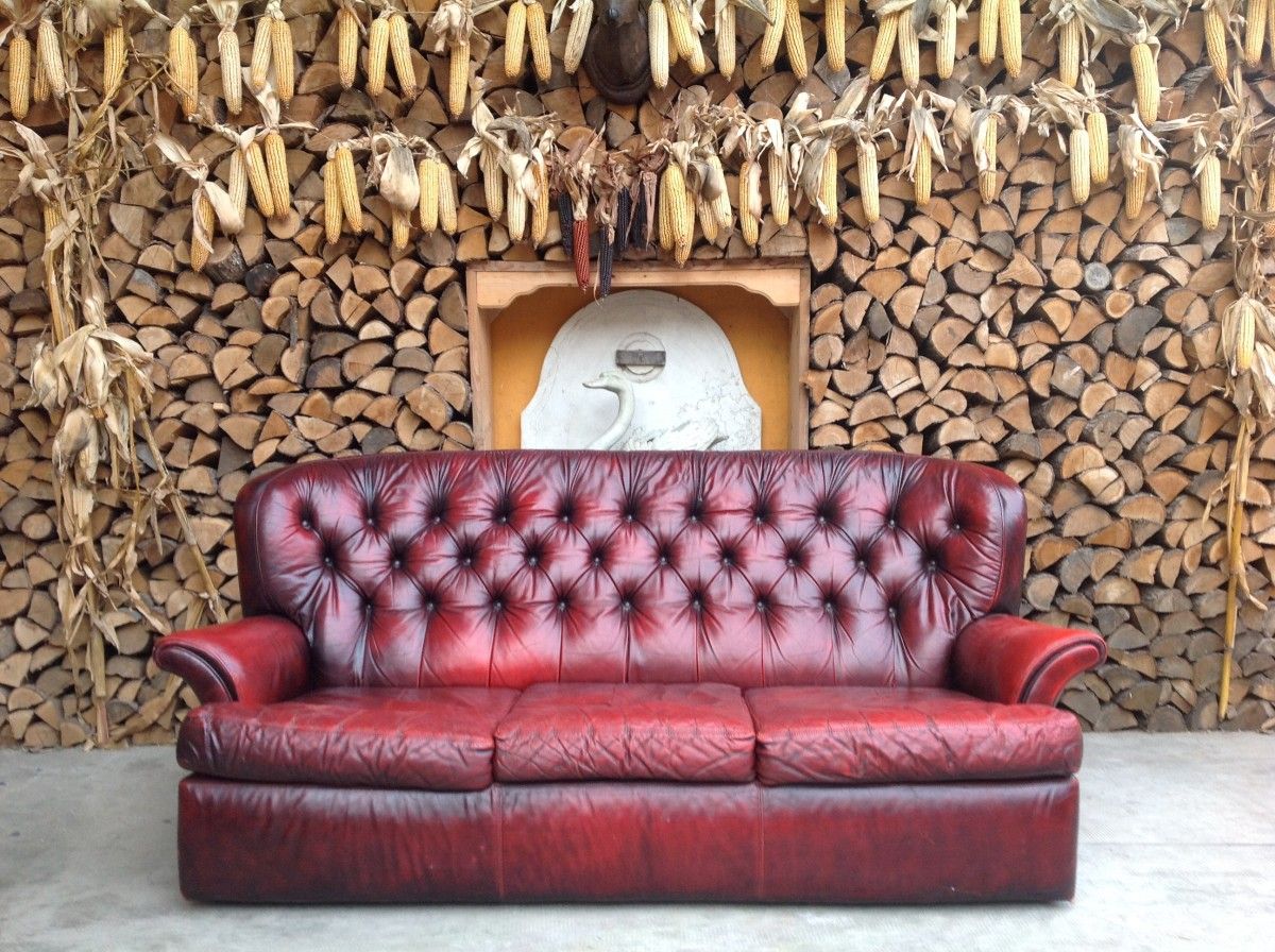 Chesterfield Monk Sofa 3 seater original English vintage in real red leather img_2620-1200.jpg